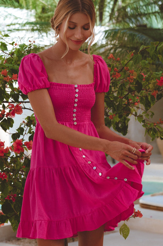 Catalina Linen Mini Dress – Effortless Charm & Timeless Comfort