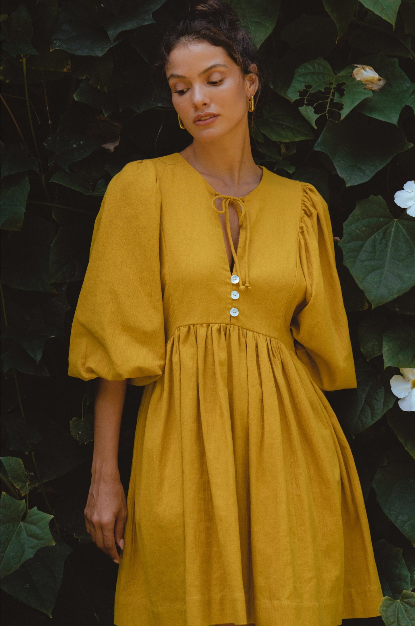 Maribelle Linen Mini Dress – Crinkle Linen Babydoll Style