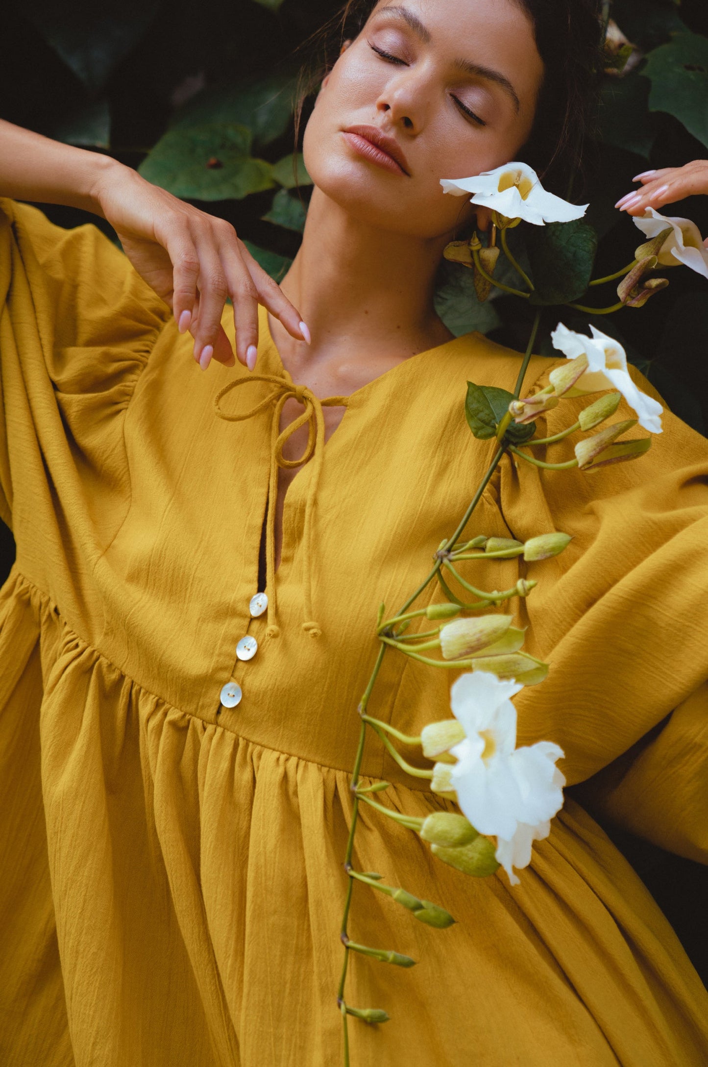 Maribelle Linen Mini Dress – Crinkle Linen Babydoll Style