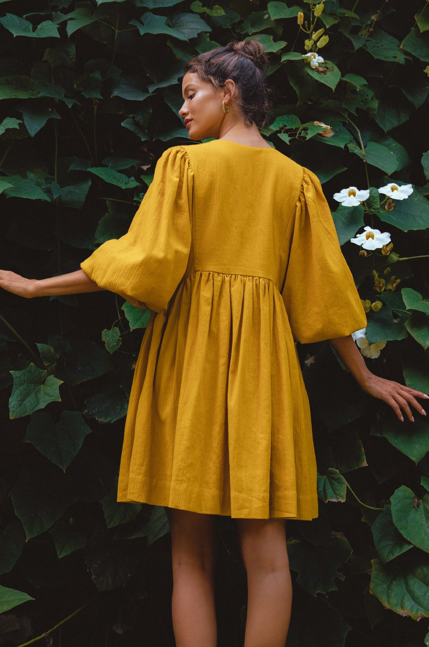 Maribelle Linen Mini Dress – Crinkle Linen Babydoll Style