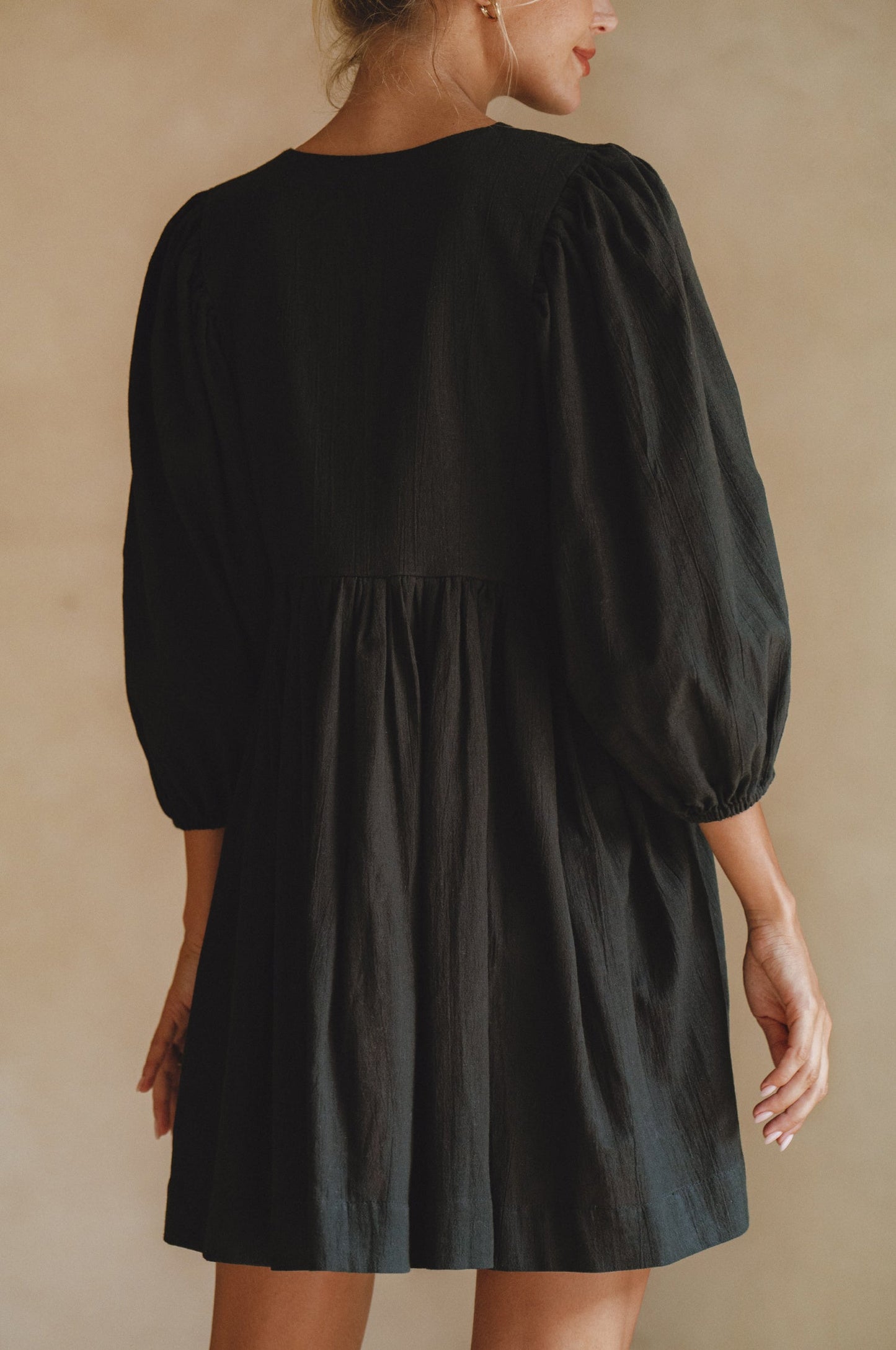 Maribelle Linen Mini Dress – Crinkle Linen Babydoll Style