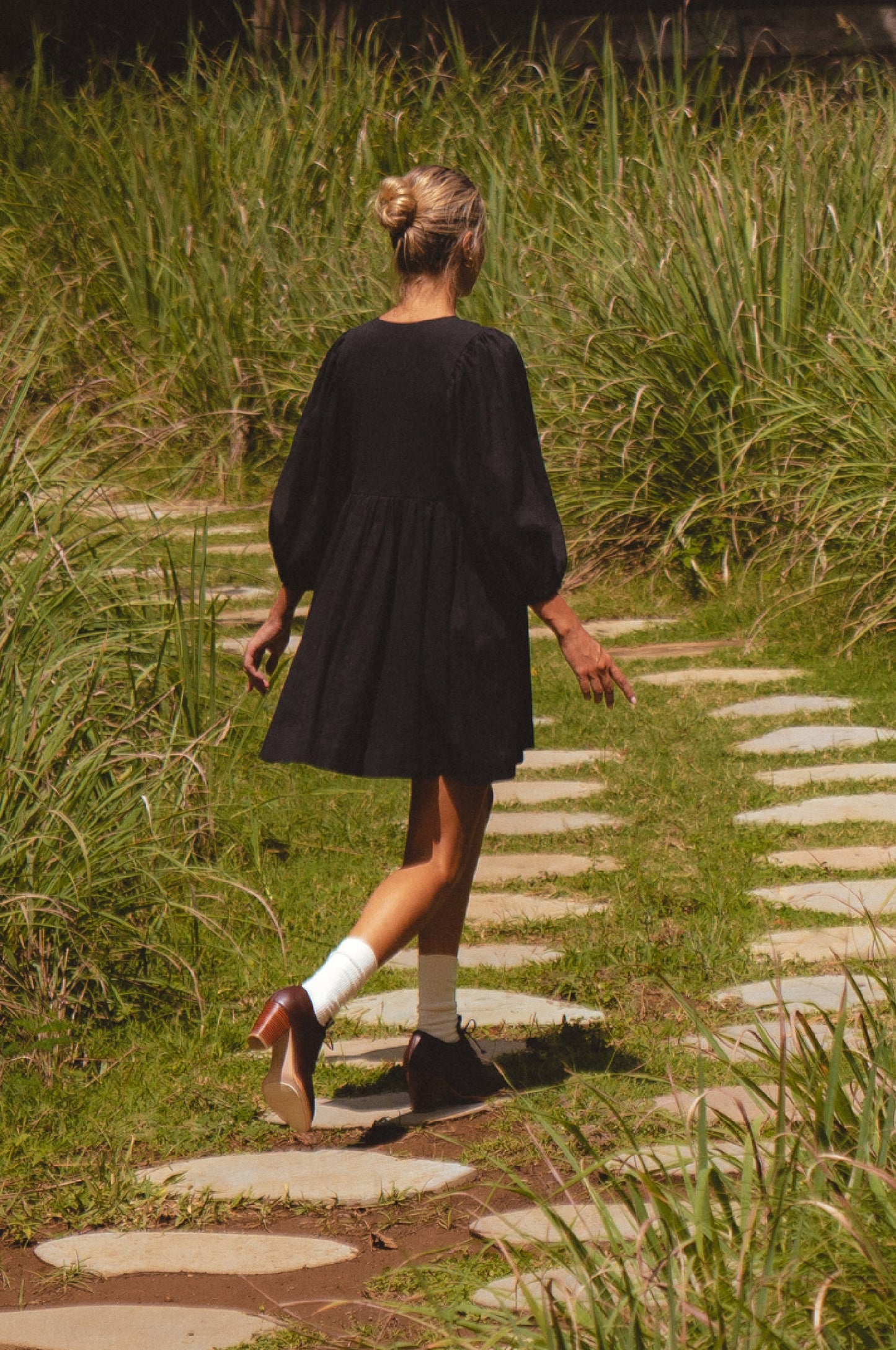 Maribelle Linen Mini Dress – Crinkle Linen Babydoll Style