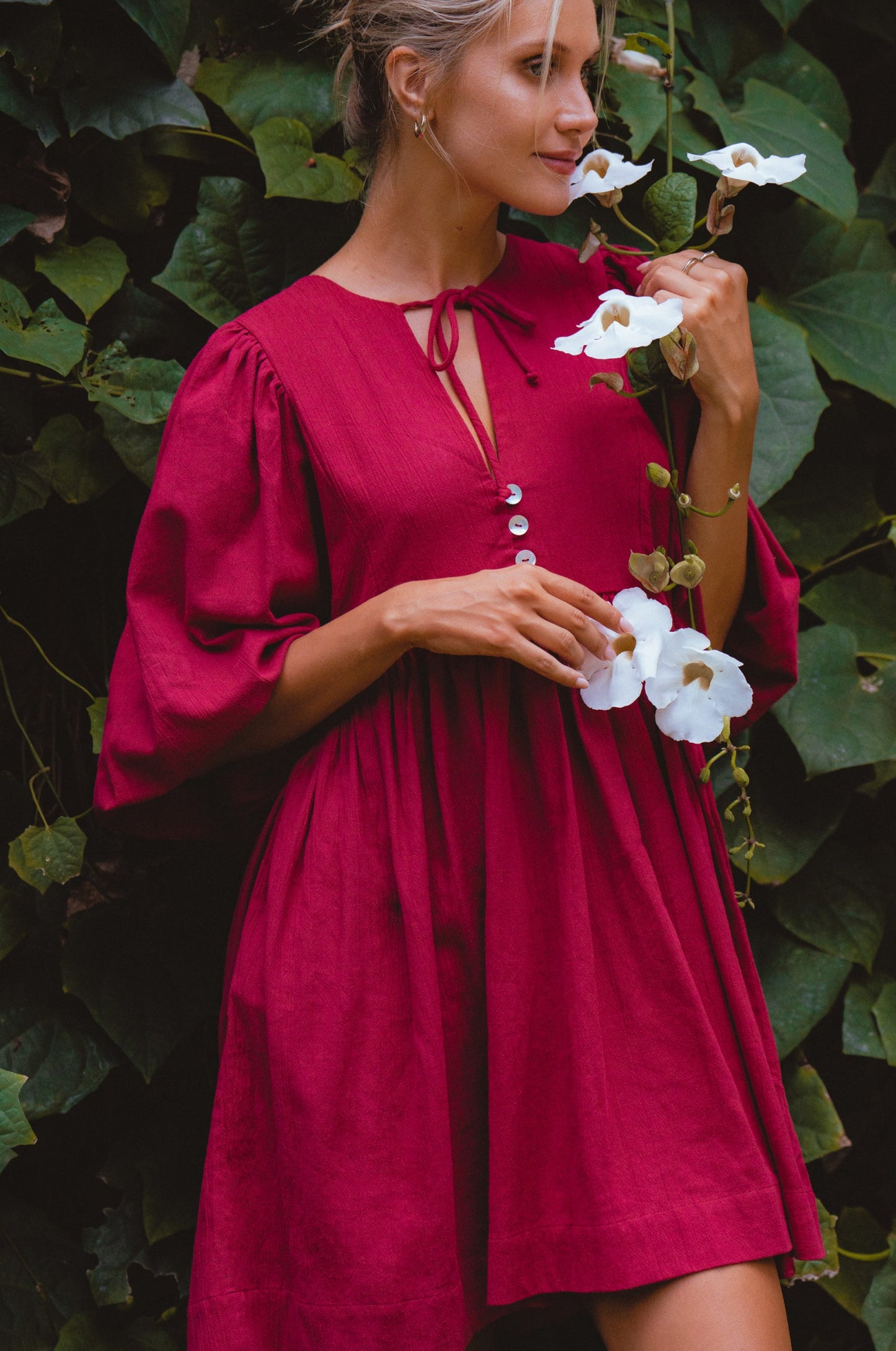 Maribelle Linen Mini Dress – Crinkle Linen Babydoll Style