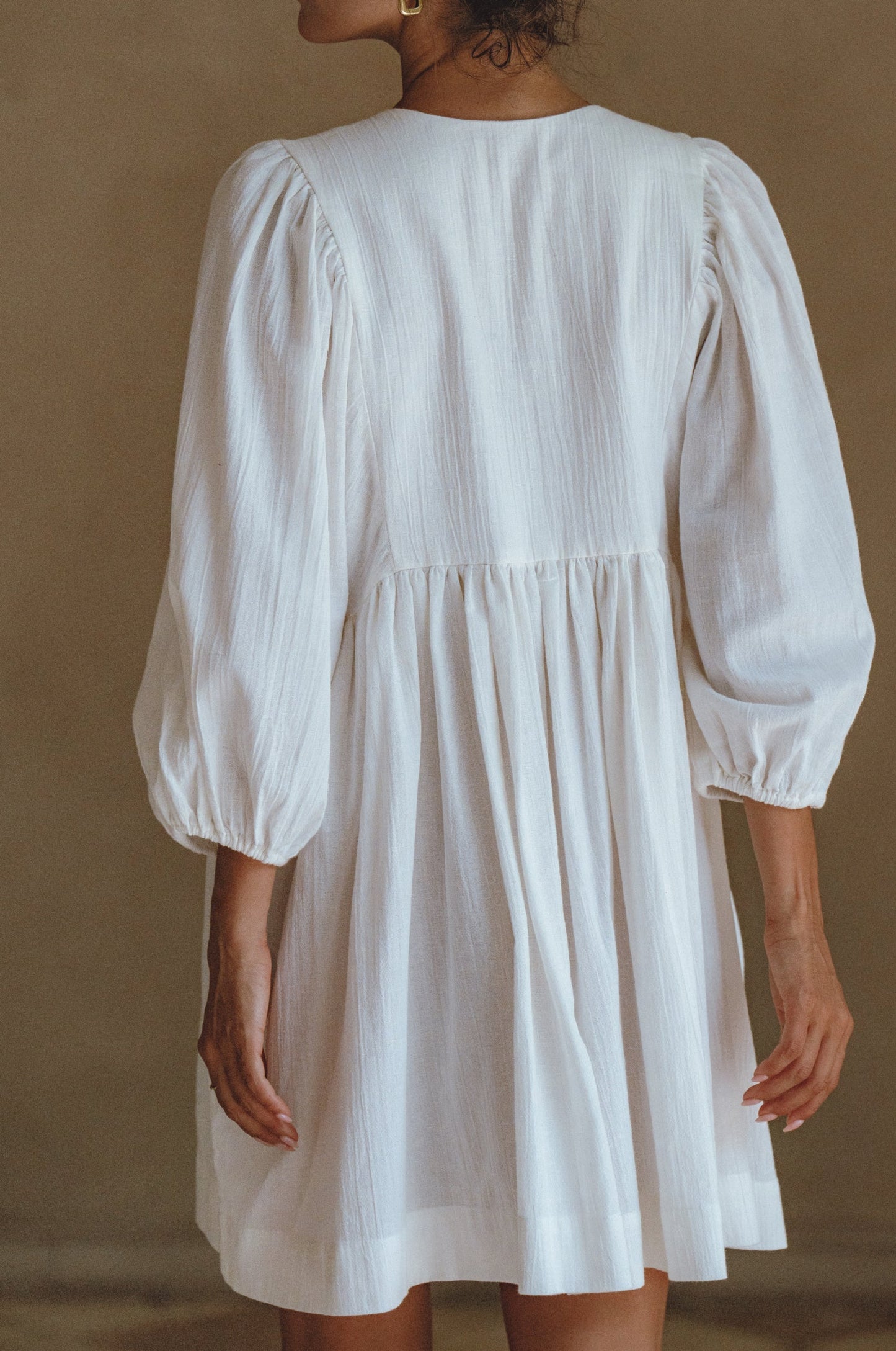 Maribelle Linen Mini Dress – Crinkle Linen Babydoll Style