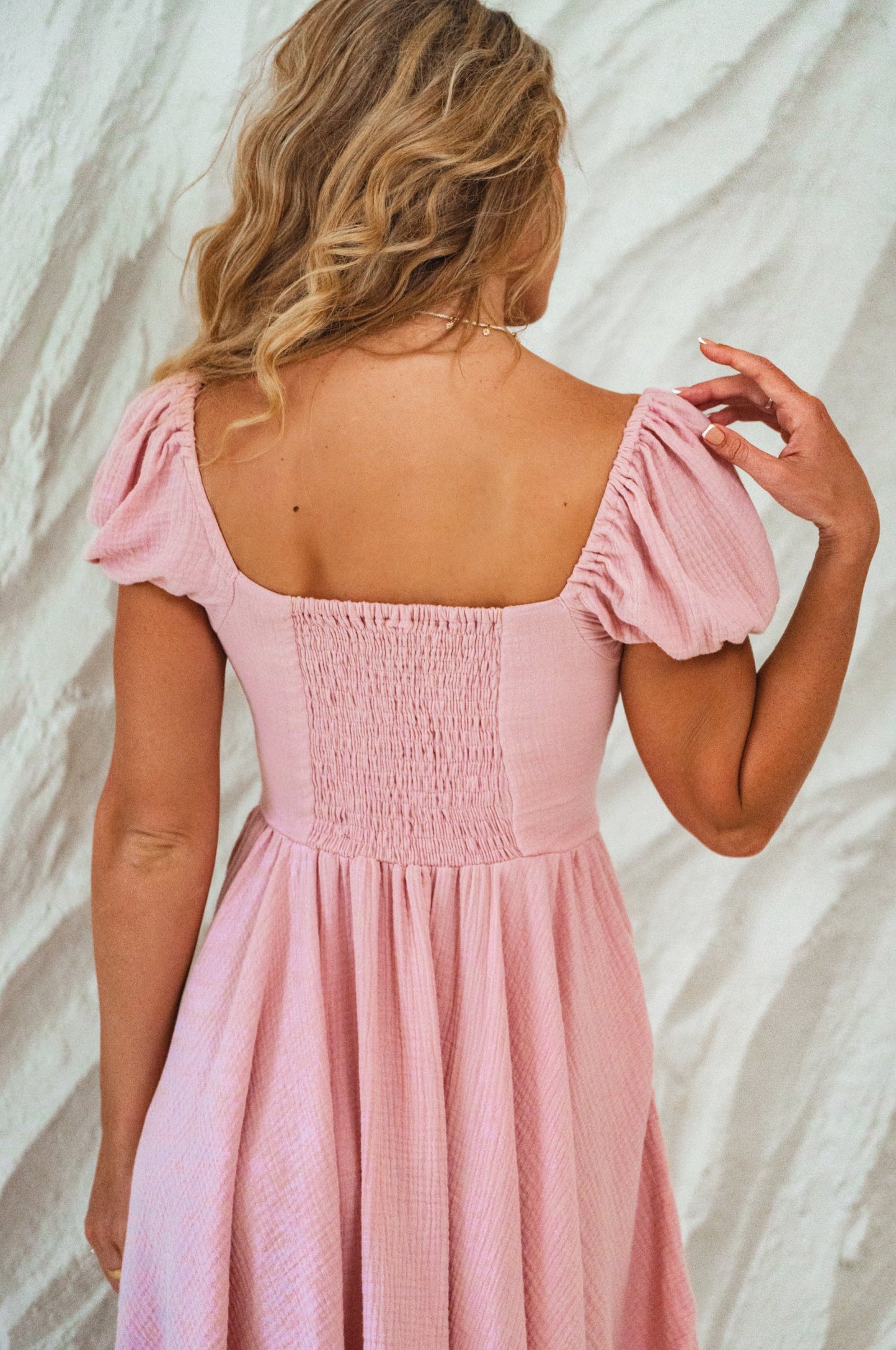 Michelina Dress – Cotton Mini with Corset-Style Bodice