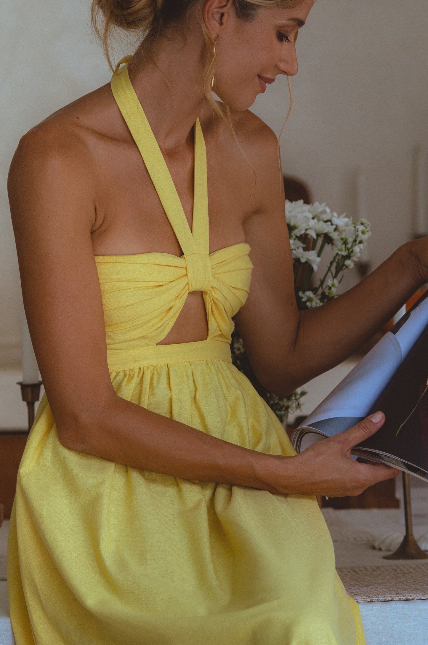 Penelope Linen Maxi Dress – Romantic Organic Elegance