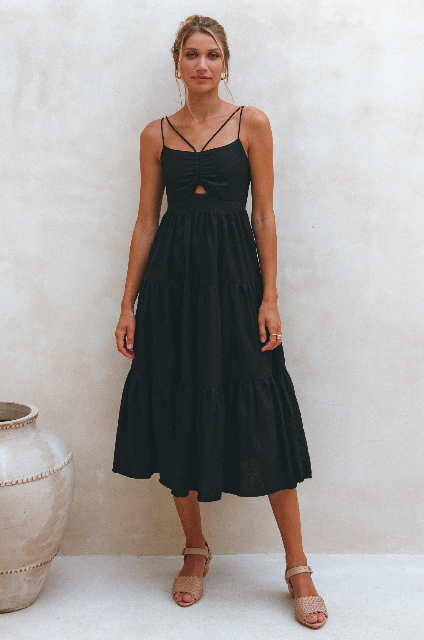 Rafaela Linen Midi Dress – Breathable Organic Elegance