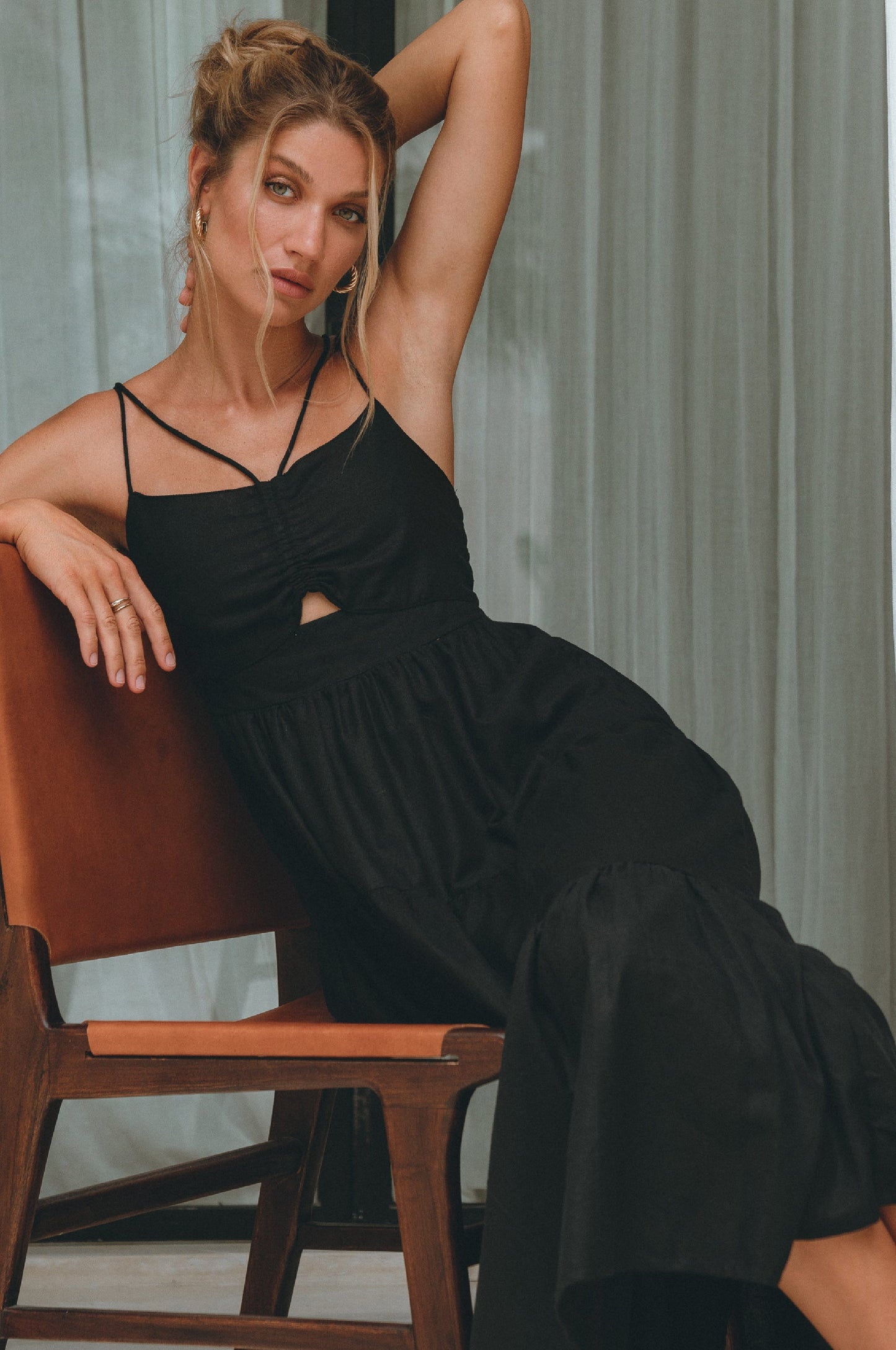 Rafaela Linen Midi Dress – Breathable Organic Elegance