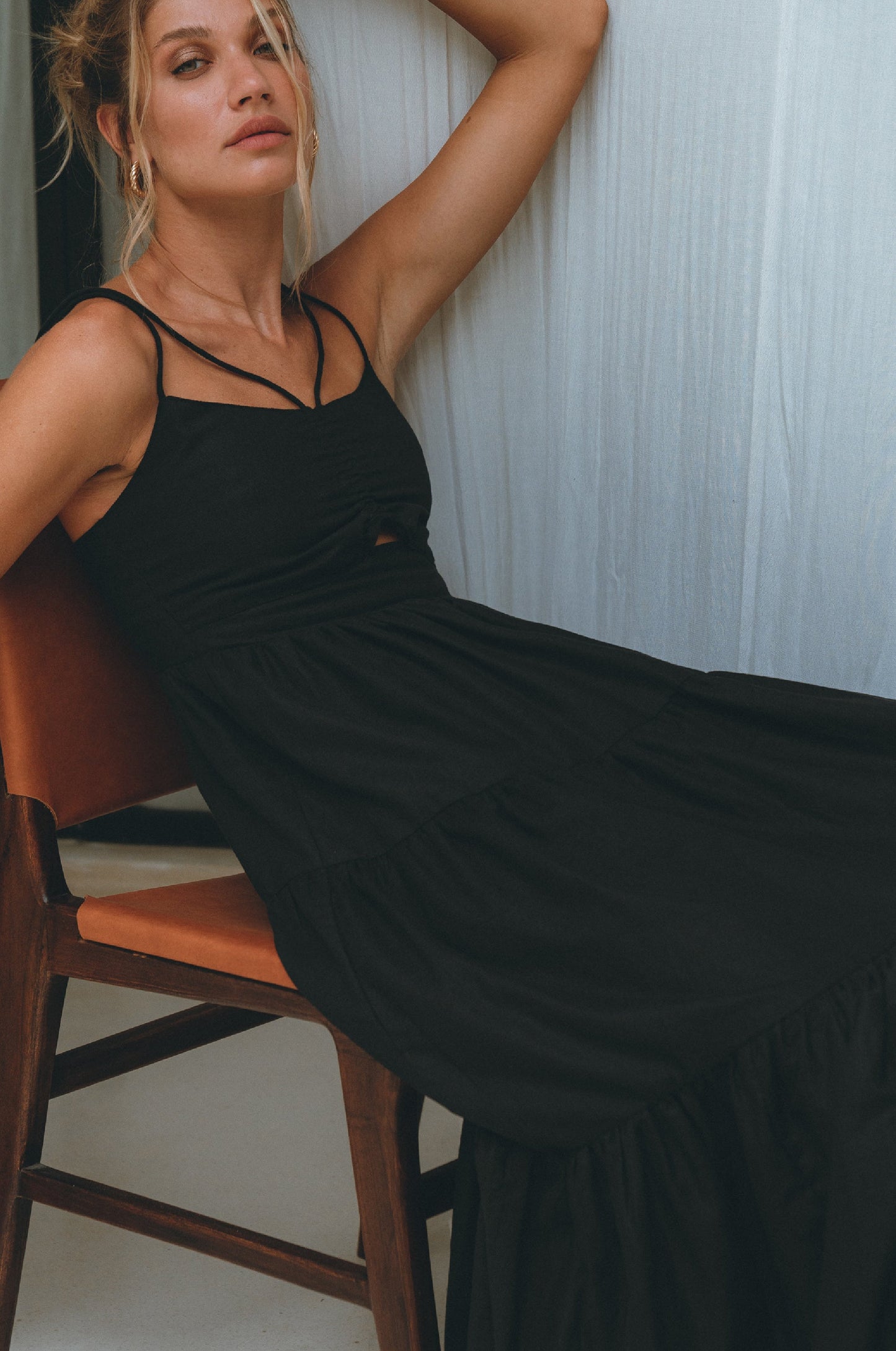 Rafaela Linen Midi Dress – Breathable Organic Elegance