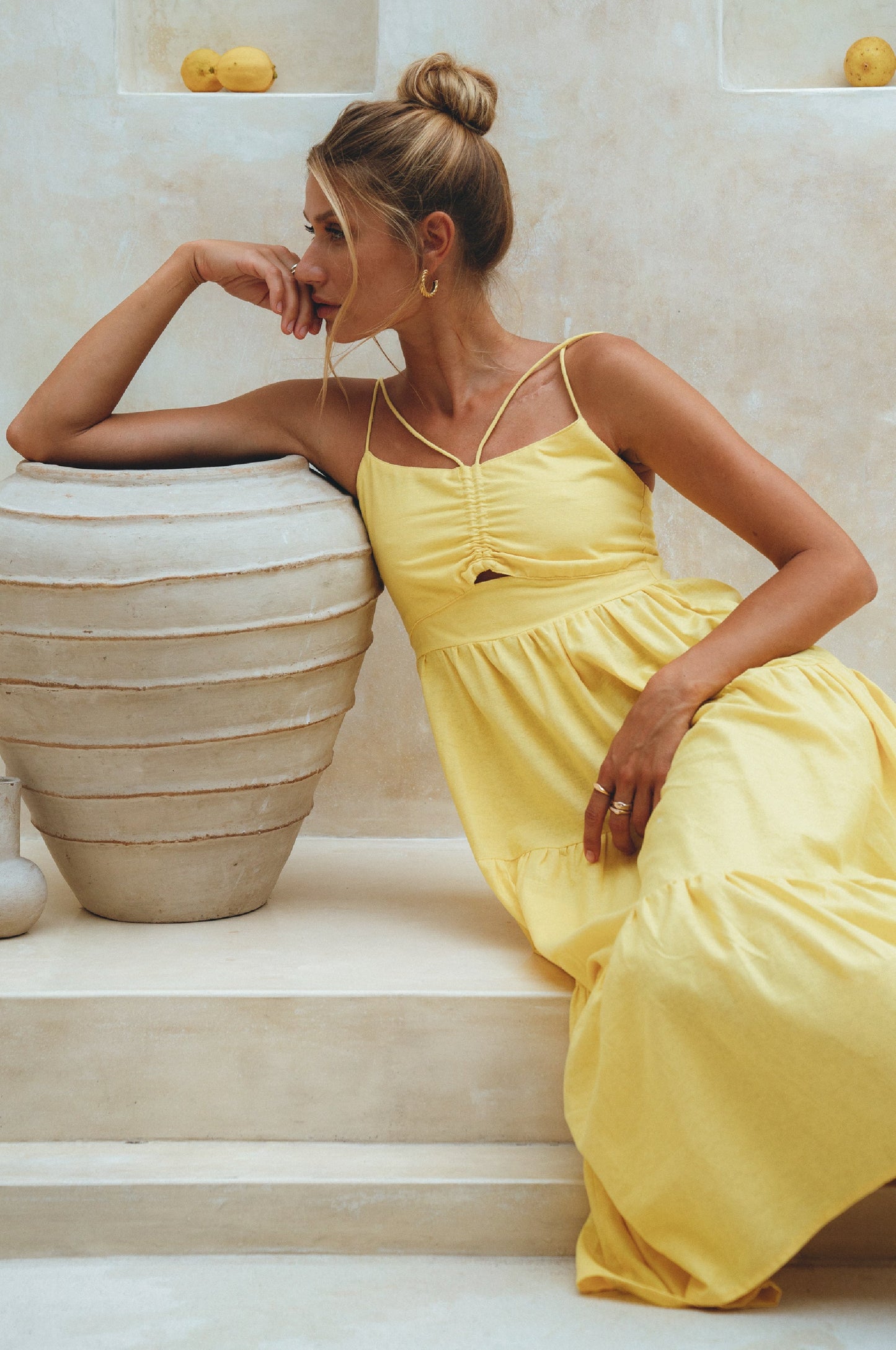 Rafaela Linen Midi Dress – Breathable Organic Elegance