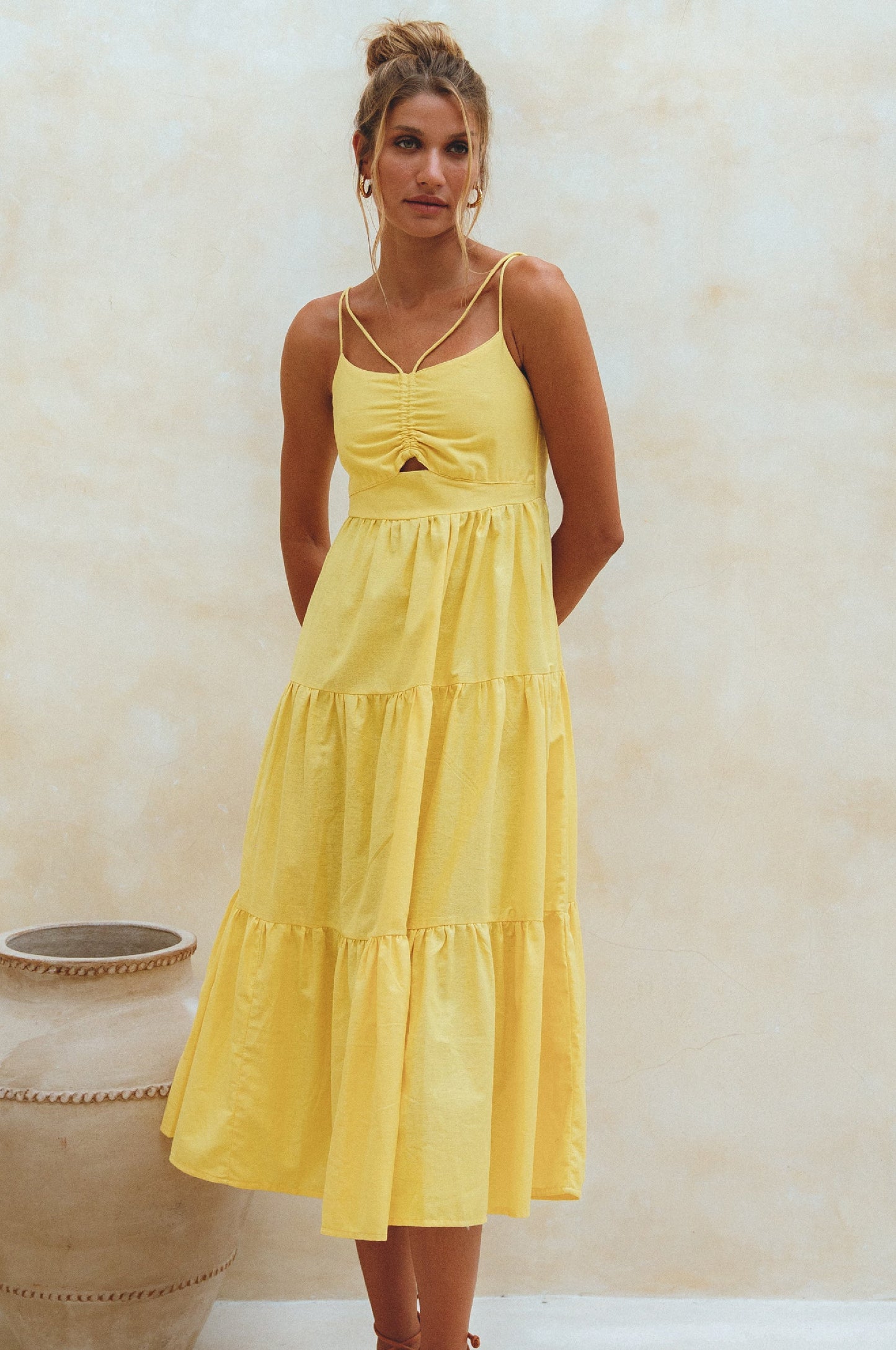 Rafaela Linen Midi Dress – Breathable Organic Elegance