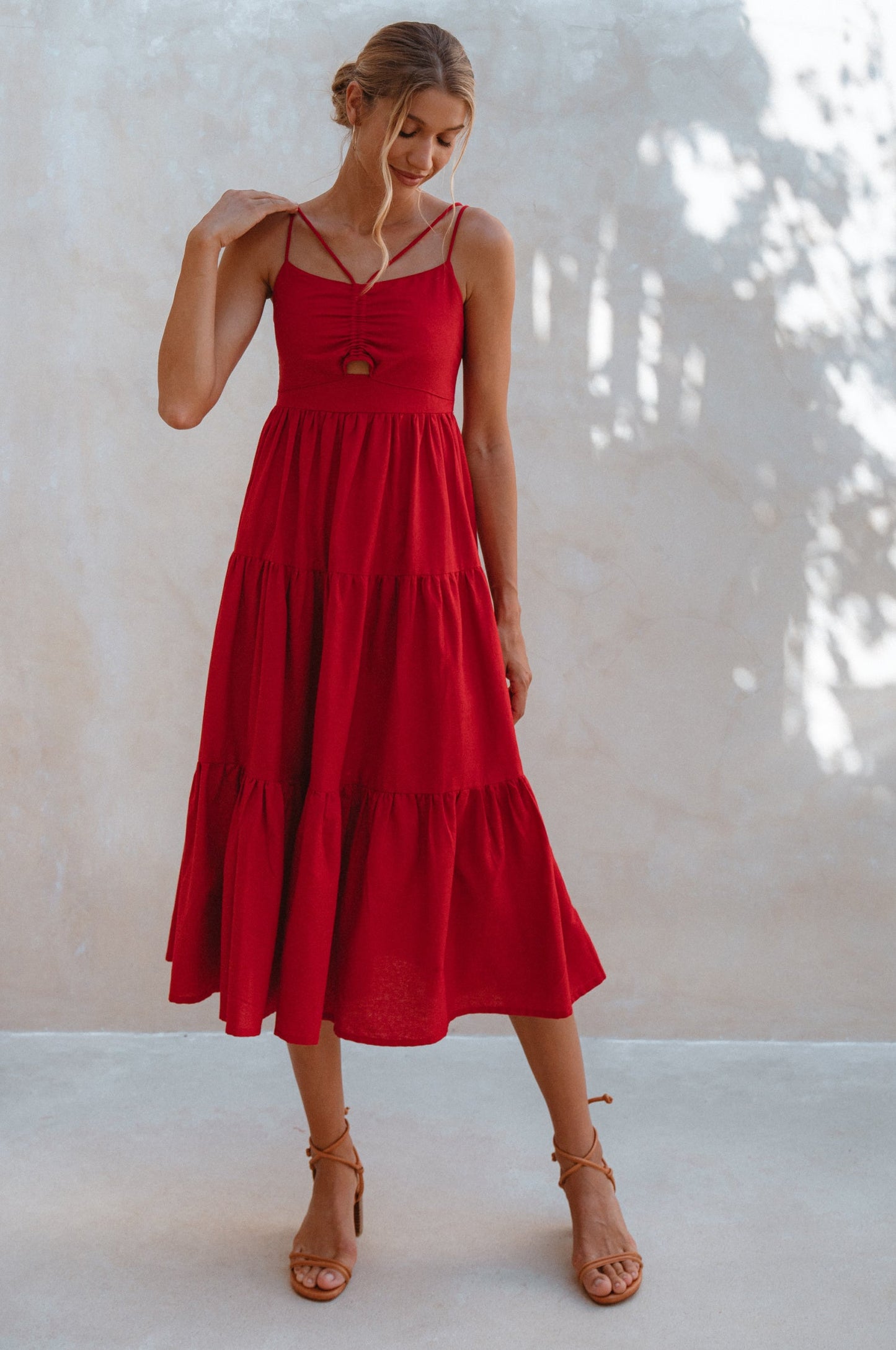 Rafaela Linen Midi Dress – Breathable Organic Elegance