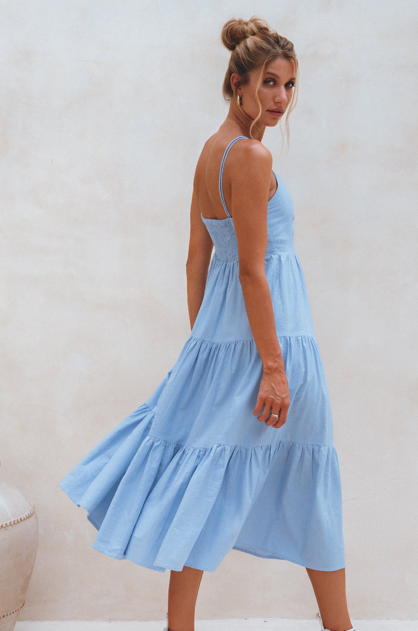 Rafaela Linen Midi Dress – Breathable Organic Elegance